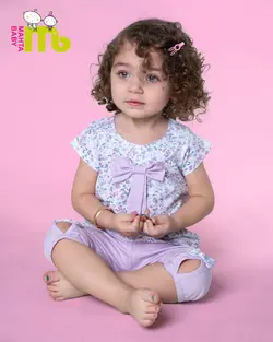 قیمت و خرید بلوز شلوارک یاسی گل وشکوفه 1593 مهتا - سیسمونی آقابزرگ