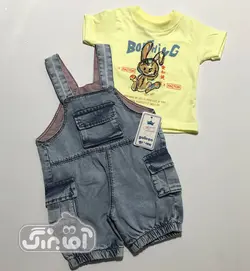 قیمت و خرید دو تیکه بلوز و پیشبندی لی گل ایران طرح ساده جیب دار کد 708 - سیسمونی آقابزرگ