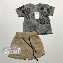 قیمت و خرید بلوز و شورت گل ایران طرح تدی گوچی کد 627 - سیسمونی آقابزرگ