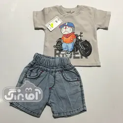 قیمت و خرید بلوز و شورت گل ایران گربه دورایمون کد 705 - سیسمونی آقابزرگ