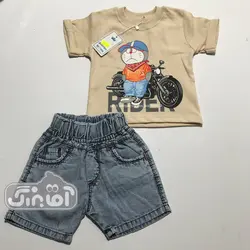 قیمت و خرید بلوز و شورت گل ایران گربه دورایمون کد 705 - سیسمونی آقابزرگ