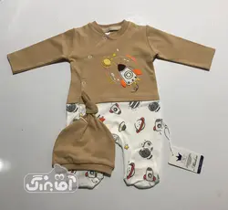 قیمت و خرید سرهمی کرم 746 پوشانک طرح موشک - سیسمونی آقابزرگ
