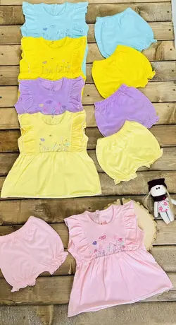 قیمت و خرید بلوز شورت چیندار بی بی وان گلدوزی گل - سیسمونی آقابزرگ