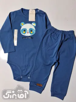 قیمت و خرید بادی و شلوار چیاکو طرح پاندا آبی - سیسمونی آقابزرگ