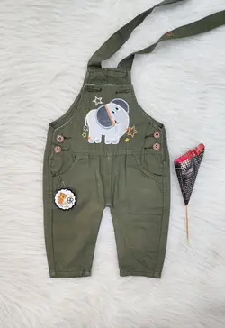 قیمت و خرید پیشبندی کتان بهار طرح فیل وستاره سبز - سیسمونی آقابزرگ