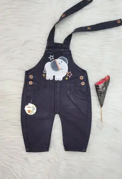 قیمت و خرید پیشبندی کتان بهار طرح فیل وستاره طوسی تیره - سیسمونی آقابزرگ