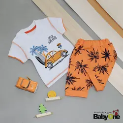 قیمت و خرید بلوز شورت بی بی وان ماشین و نخل نارنجی - سیسمونی آقابزرگ