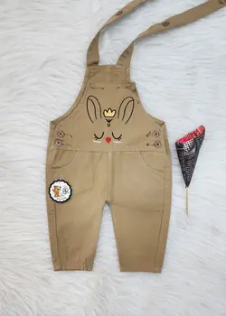 قیمت و خرید پیشبندی کتان بهار گلدوزی خرگوش تاج دار - سیسمونی آقابزرگ