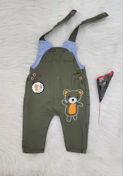 قیمت و خرید پیشبندی کتان بهار گلدورزی خرس نارنجی - سیسمونی آقابزرگ