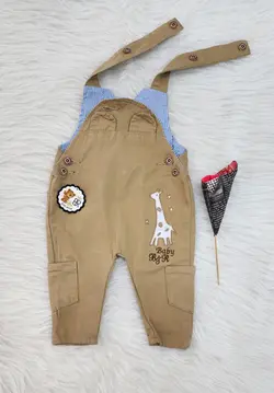 قیمت و خرید پیشبندی کتان بهار دو جیب طرح زرافه - سیسمونی آقابزرگ