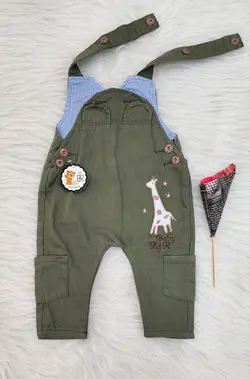 قیمت و خرید پیشبندی کتان بهار دو جیب طرح زرافه - سیسمونی آقابزرگ