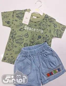 قیمت و خرید بلوز و شورت گل ایران کد 5327 طرح موشک و فضانورد - سیسمونی آقابزرگ