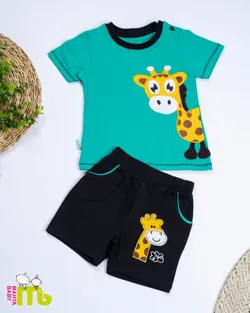 قیمت و خرید تیشرت شلوارک زرافه سبز مهتا کد 1590 - سیسمونی آقابزرگ