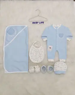 قیمت و خرید ست بیمارستانی بی بی لایف طرح صورت خرس راه راه - سیسمونی آقابزرگ