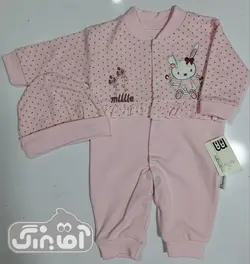 قیمت و خرید سرهمی977 مامانی طرح گل و خرگوش چیندار - سیسمونی آقابزرگ