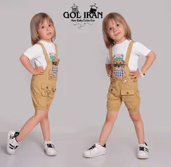 قیمت و خرید دو تیکه بلوز و پیشبندی کتان گل ایران طرح خرس عینکی - سیسمونی آقابزرگ