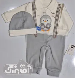 قیمت و خرید سرهمی دو بندی 979 مامانی طرح پنگوئن - سیسمونی آقابزرگ