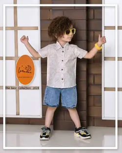 قیمت و خرید پیراهن شلوارک 1-2 لونامی هاوایی طلایی - سیسمونی آقابزرگ