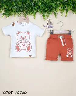 قیمت و خرید تیشرت شلوارک 760 آی نور چاپ برجسته خرس - سیسمونی آقابزرگ