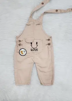 قیمت و خرید پیشبندی کتان بهار طرح لبخند ilove - سیسمونی آقابزرگ