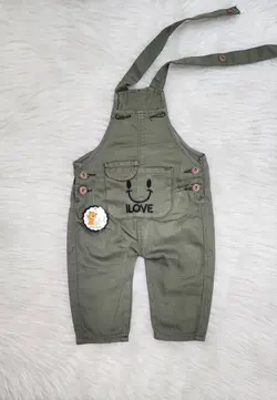 قیمت و خرید پیشبندی کتان بهار طرح لبخند ilove - سیسمونی آقابزرگ