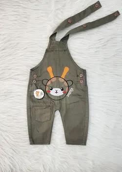 قیمت و خرید پیشبندی کتان بهار طرح زرافه شاخ نارنجی کد 4155 - سیسمونی آقابزرگ