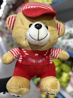 قیمت و خرید عروسک پولیشی خرس کلاه دار سایز 2 - سیسمونی آقابزرگ