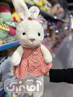 قیمت و خرید عروسک پولیشی خرگوش لباس دار 60 س 110/73 - سیسمونی آقابزرگ
