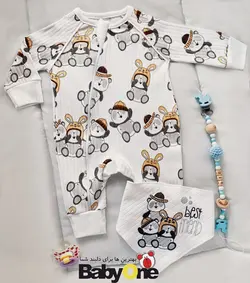 قیمت و خرید سرهمی زیپی بی بی وان طرح پاندا کلاهدار - سیسمونی آقابزرگ