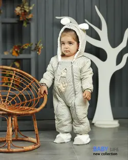 قیمت و خرید کاپشن سرهمی شمعی 1004-1005 خالخالی کرم - سیسمونی آقابزرگ