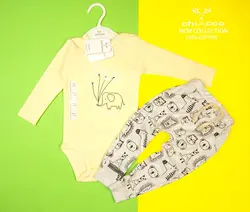 قیمت و خرید بادی و شلوار چیاکو طرح فیل کوچولو 2020 - سیسمونی آقابزرگ