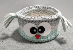 سبد تریکو دستبافت طرح جغد