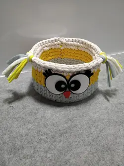 سبد تریکو دستبافت طرح جغد