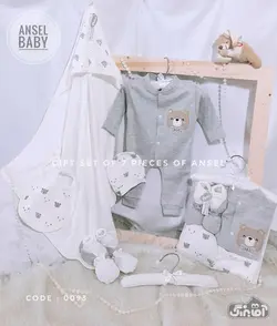 قیمت و خرید ست بیمارستانی 7تکه خرس و پاپیون آنسل0093 - سیسمونی آقابزرگ