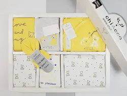 قیمت و خرید 19تکه چیاکو طرح خرس مامی لیمویی - سیسمونی آقابزرگ