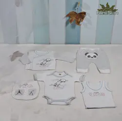 قیمت و خرید 5 تکه نی نی سان مدل پاندا - سیسمونی آقابزرگ