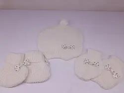 ست کلاه و دستکش و پاپوش بافت