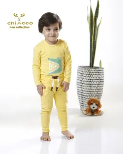قیمت و خرید بادی و شلوار چیاکو طرح تمساح زرد - سیسمونی آقابزرگ