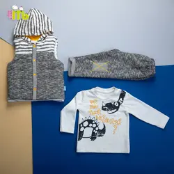 قیمت و خرید سه تکه ژیله راه راه دایناسور 1185 مهتا طوسی - سیسمونی آقابزرگ