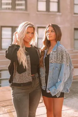 کت جین پلنگی وارداتی کد ۲۶۷۵