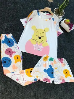 ست سه تیکه  پنبه کش کیفیت عالی🤩 کد 2034