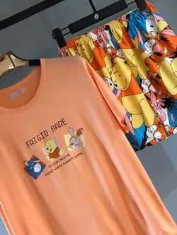 ست ۲تیکه تیشرت و شرتک تابستانه گیاهی کش👌 کد 1602