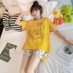 ست ۲تیکه تیشرت و شرتک تابستانه گیاهی کش👌 کد1600