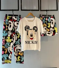 ست سه تیکه تابستانه کیفیت خوب پنبه کش کد2085