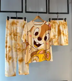 ست سه تیکه تابستانه کیفیت خوب پنبه کش کد۲۰۸۲