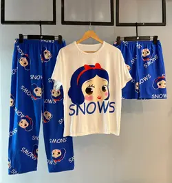 ست سه تیکه تابستانه کیفیت خوب پنبه کش کد2087