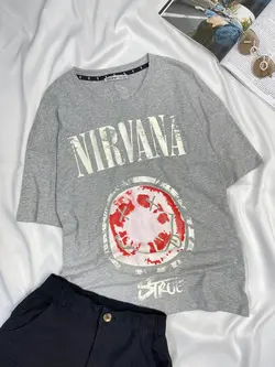 کد 4147✅ تیشرت نخی  NIRVANA😍 برند Stay Ture