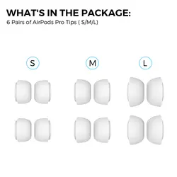 مشخصات قیمت و خرید توگوشی یدک هندزفری آها استایل مدل WG86 مناسب برای ایرپاد اپل pro / pro 2 بسته 6 عددی - فروشگاه اینترنتی کافه جانبی