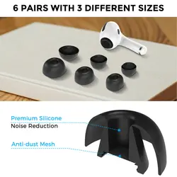 مشخصات قیمت و خرید توگوشی یدک هندزفری آها استایل مدل WG86 مناسب برای ایرپاد اپل pro / pro 2 بسته 6 عددی - فروشگاه اینترنتی کافه جانبی