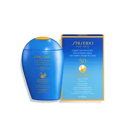 لوسیون ضد آفتاب و ضد چروک بی رنگ SPF50 صورت و بدن شیسیدو مناسب انواع پوست حجم 150 میل | رز سفید